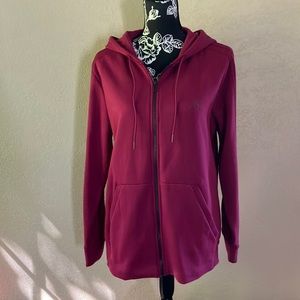 NWT ADIDAS BURGUNDY FULL ZIP FLEECE LINED LIGHTWEIGHT JACKET
